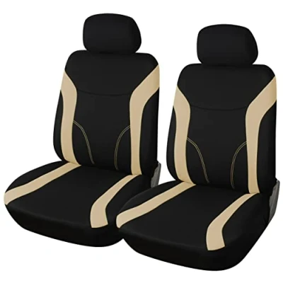 Bild av Upgrade4cars Bilsätesöverdrag för framsäten i beige. Universellt set med bilsätesskydd förarsäte och främre passagerarsäte. Bilinredningstillbehör.