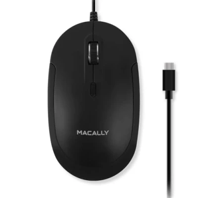 Bild av Macally trådbunden USB C mus för Mac och PC smal, tyst pålitlig 4 DPI läge typ bärbar dator, MacBook Pro/Air, iMac USBC
