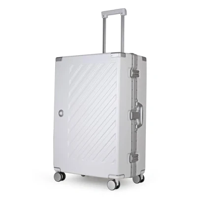 Bild av JLY 100% polykarbonat blixtlåsfritt bagage, dubbla TSA lås hårt skal resväska med 4 spinner hjul, aluminiumhandtag, kabinväska, flygrutig (Moln Vit, L (75cm 86L))