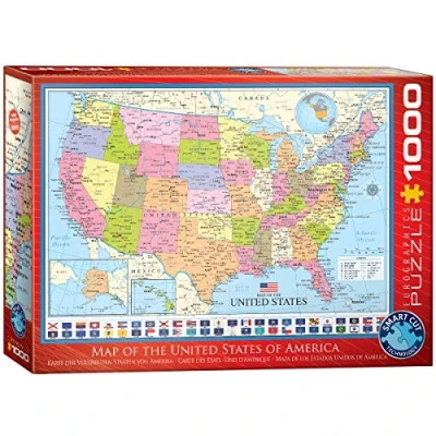 Bild av Eurographics MAP OF THE United States Pussel för barn, Storlek: One Size, Multi coloured