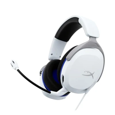 Bild av HYPERX Cloud Stinger 2 Core White spelheadset för PlayStation, PS5, PS4, lätt komfort, 40 mm drivrutiner, lättåtkomliga ljudkontroller