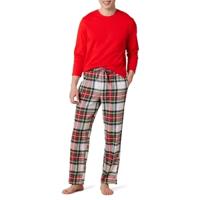 Bild av Amazon Essentials flanellpyjamasset för män (finns i stora och långa), röda skotskrutiga rutiga, Small