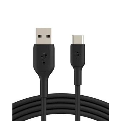 Bild av Belkin BoostCharge USB C kabel, kabel för till A, Type iPhone 15, Samsung Galaxy S24, S23, Note 20, Pixel 7, iPad Pro, Mini, Nintendo Switch och fler, 1 m Svart