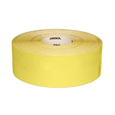 Bild av Mirka Yellow Slipapper Sliprulle / 93mm x 50m P80 Slipning av lövträ, barrträ, färg, spackel, plast 1 rulle