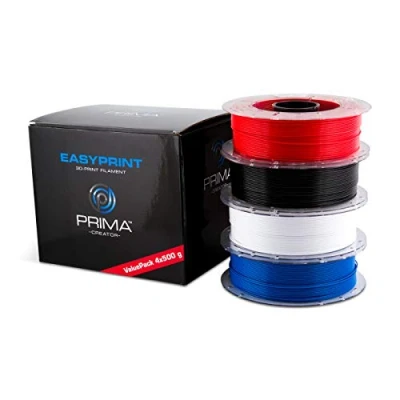 Bild av EasyPrint PLA Value Pack Standard 1.75mm 4x 500 g (Total 2 kg) White, Black, Red, Blue