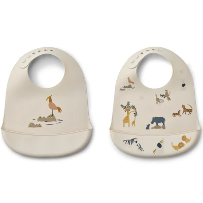 Bild av Liewood haklapp silikon Tilda 2 pack, all together/sandy