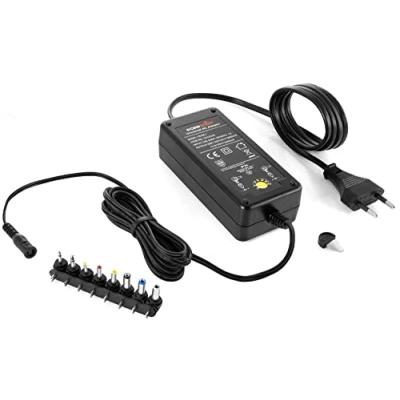 Bild av Poppstar universal laddare (5V, 6V, 7.5V, 9V, 12V vid 3A) (13.5V u. 15V 2,4A) 8 utbytbara kontakter, LED, 2,5 m kabel
