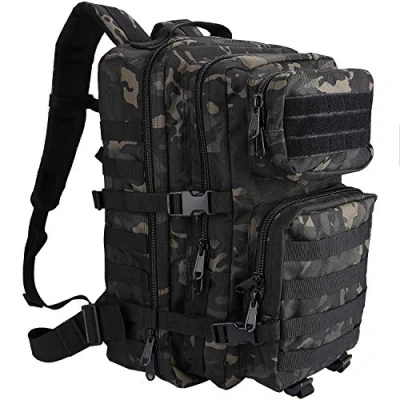Bild av ProCase 40 l militär taktisk ryggsäck, stor kapacitet, 3 dagars Army Assault Pack Bag, ryggsäck för vandring jakt, trekking och camping andra utomhusaktiviteter Camouflage svart (camoblack)