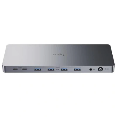 Bild av Cudy CS700 USB 3.2 Gen 2 Dual 4K 60Hz displaydockningsstation, HDMI 10 Gbit/s C, Gigabit RJ45, 100 W PD, 150 strömförsörjning, DisplayLink