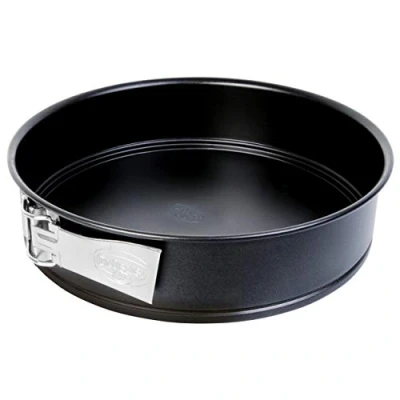 Bild av Dr. Oetker Springform Ø 24 cm, kakform med platt botten, rund stålbakform non stick beläggning (färg: svart), kvantitet: 1 styck