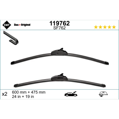Bild av Balai d&#039;essuie glace Swf Visioflex 119762 avant Sans Cadre NISSAN: NP300 Navara Pick up, Pathfinder 3, OPEL: Vectra C CC, Berline