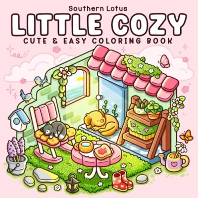 Bild av Little Cozy: Coloring Book for Adults and Teens Featuring Hygge Corners Pocket Spaces, Easy Cute Designs Relaxation Chill