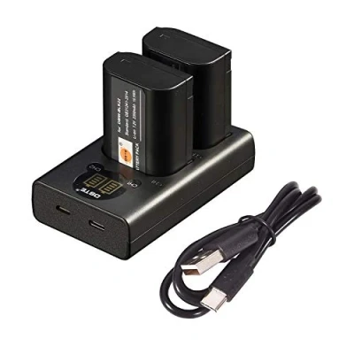 Bild av DSTE DMW BLK22 uppladdningsbart batteri (2 pack) och smart LED dubbel USB laddare kompatibel med Panasonic Lumix S5 DC S5K S5GK