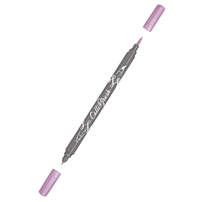 Bild av ONLINE Calli.Penselpenna med dubbel spets, pensel och kalligrafispets, penselpennor för skrivning i olika färger, färgglada bullet journal pennor kalligrafi, akvarell, färg: lavendel