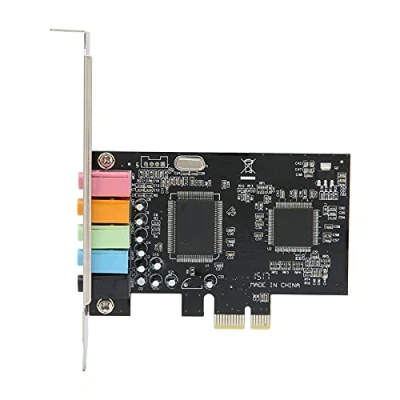 Bild av PCI E 5.1 stereoljudkort, Stationärt Ljudkort, 6 Kanaler Stereo Desktop Audio Signal Conversion Hardware med Driver CD, CMI8738 Flerkanaligt Ljudchip, Lämplig för Hemmabio, Etc.
