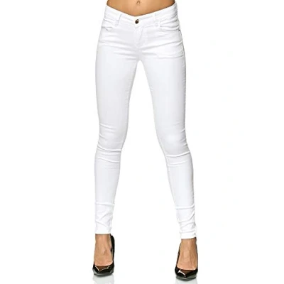 Bild av Elara Ladies Stretch Pants Push Up Jeans för damer Gummizug Chunkyrayan Y5110 White 48 (4XL)