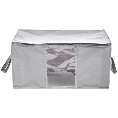 Bild av Amazon Basics Förvaringsväskor med dragkedja och fönster, grå, klar, 59,9 x 44,7 28,7 cm