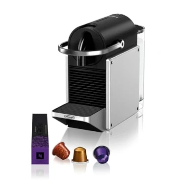 Bild av De&#039;Longhi Nespresso Pixie EN127.S, Helautomatisk Kaffemaskin, En Knapps Kaffemaskin med Multifunktion, Välkomstset Ingår, Kompakt Design, 19 Bar Tryck, 1260W, Silver
