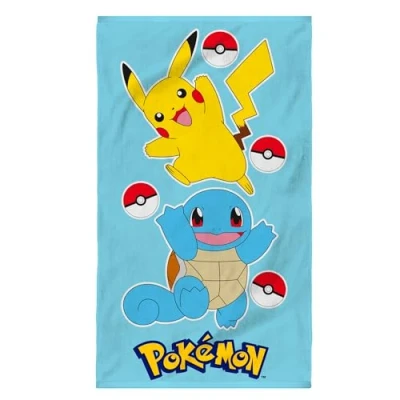 Bild av Pokémon Port strandlakan för barn 100% bomull Oeko TEX 70 x 120 cm pojktryck himmelsblå
