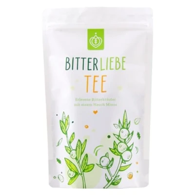 Bild av BitterLiebe naturligt örtte 100 g med pepparmint, maskros, Centaury och fler örter I % löst blad te tillverkat Tyskland Lös