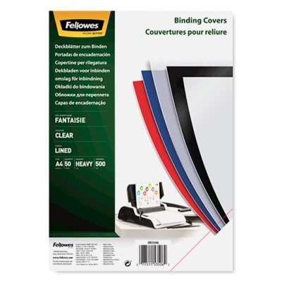 Bild av Fellowes Fantasia Inbindningsomslag 500 mikron randigt transparent A4 50st