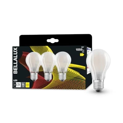 Bild av BELLALUX LED lampa, E27 bas, matt glas ,Varmt vitt (2700K), 1055 Lumen, ersätter 75W belysningsmaterial icke dimbar, 3 Pack