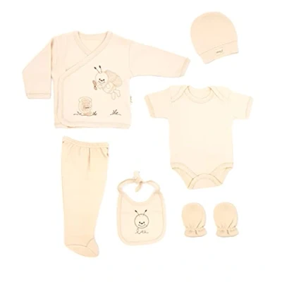 Bild av Nyfödd baby presentset 100 % naturlig bomull första utrustning unisex kläder för spädbarn 04 månader (bin)