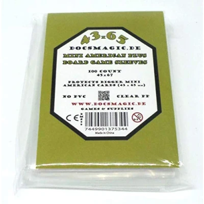 Bild av Docsmagic.de 100 Mini American Plus Board Game Sleeves 45 x 67 Small US+