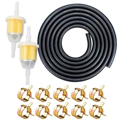 Bild av IZOKEE bensinslang kit 2 meter Ø 8 mm 6 bränsleledning + st. bensinfilter 10 stycken slanghållare för bil motorcykel skoter 8mm