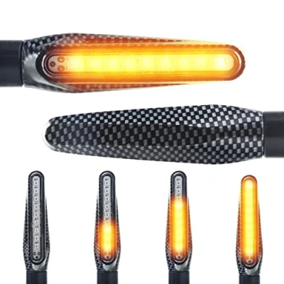 Bild av Area1 Motorcykel LED blinkers E testad set (2 stycken) M10 med löpljuseffekt kompatibel (AD11 Carbon (blinker))