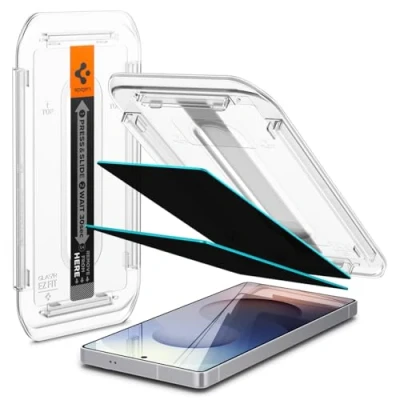 Bild av Spigen Glas.tR EZ Fit Skärmskydd kompatibel med Samsung Galaxy S25 Ultra, 2 Stycken, Sjabloon voor Installatiem, Anti Spy, Reptålig, Case friendly, 9H härdat glas