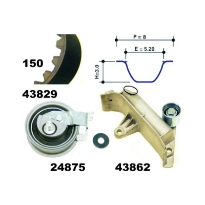 Bild av MAPCO 23913 Kit de distribution 150 VOLKSWAGEN: Golf 4, Bora Berline, Sharan I, AUDI: A3 3/5 portes, A6 C5 Avant, Berline