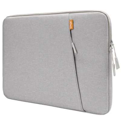 Bild av JETech Laptopfodral för 13,3 Tum MacBook Air/Pro, 14 Pro 2021 M1, 13 13,6 Notebook, Vattentätt, Stötsäker Laptopväska med Tillbehörsficka (Ljusgrå)