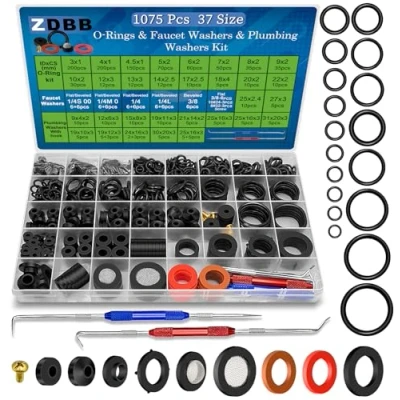 Bild av ZDBB 1075 st 37 storlekar vattenkran reparation brickor &amp; slang bricka kit, stubing gummibricka kit för utomhusslang tyllar kök tätning reparationer