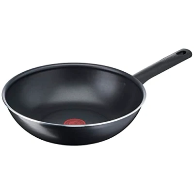 Bild av Tefal 28 cm wokpanna, 6 till 8 personer, Ingen induktion, Non stick beläggning, Resistent, Lätt att rengöra, Hög prestanda, Thermo Signal, Tillverkad i Frankrike, Day By B56419AZ
