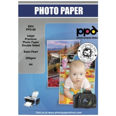 Bild av PPD 50 x A4 dubbelsidigt satinbläckstrålefotopapper, stark vikt 290 g, professionellt papper för 69 broschyrer