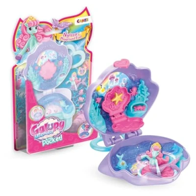 Bild av Galupy Mermaid In My Pocket 1 x enhörningsfigur med sjöjungfrufena, vikbart minilekset enhörningsleksak flicka
