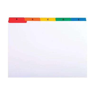 Bild av Exacompta Ref 13998E Förpackning med 25 avdelare för A5 liggande dokumentbox Tryckt från A till Ö Carte Blanche 160G fack Mått 16 X 21cm