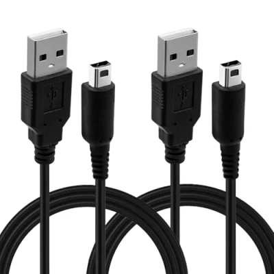 Bild av Mcbazel 2st USB laddarkabel för NS DSI/ 3DS/ 3DS XL/NEW / NEW XL/Ny 2DS 2DS/2DS XL/2DS/Dsi XL Svart