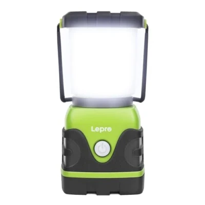 Bild av Lepro Batteri campinglykta, 1 500 lumen campinglampa batteridriven, dimbar varm vit och cool läge, batterilykta för strömavbrott, nödbelysning (D batterier ingår inte)