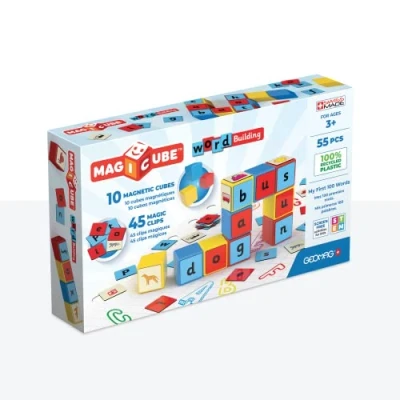 Bild av Geomag, Magicube Word Building Clips, magnetiska spel för barn från 3 år, att lära sig engelska, 79 delat paket