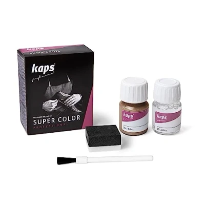 Bild av Kaps Dye Super Color + Preparera (25 ml vardera), Professionell läderfärg För Naturläder, Konstläder och Tyg, näring Reparation av Läderskor i Olika Färger (409 Brons)