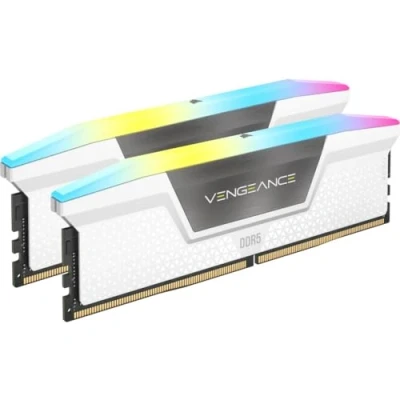 Bild av CORSAIR VENGEANCE RGB DDR5 RAM 64GB (2x32GB) 6400MHz CL32 Intel XMP iCUE Kompatibelt Datorminne Vitt (CMH64GX5M2B6400C32W)