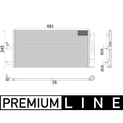 Bild av MAHLE ORIGINAL AC 942 000P Condenseur De Clim avec déshydrateur 18 681 VOLVO: XC60 II, V60 I