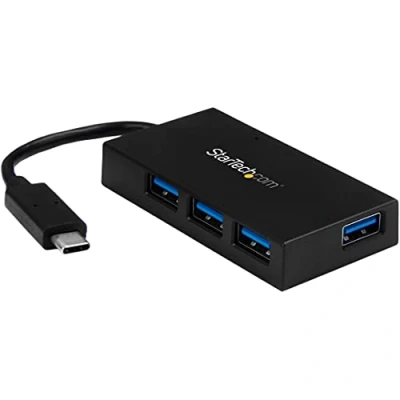 Bild av StarTech.com 4 Port USB C Hub to 4x A 3.0 Includes Power Adapter ports 3.2 porte Svart