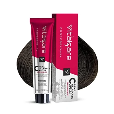 Bild av Vitalcare Professional professionell permanent färgning, hårfärgningskräm, hårfärgning med silkeprotein, nr 4/00, brun, 100 ml