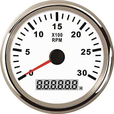 Bild av ELING varvräknare varvtmätare med timmemätare för bil lastbil båt yacht 0 3000 RPM 85 mm bakgrundsbelysning