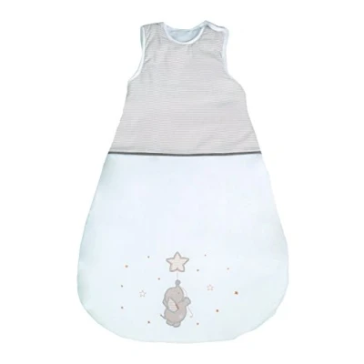 Bild av roba sovsäck 90 cm glada fant babys helårsbruk för sommar &amp; vinter andningsbar bomull elefantmotiv vit/beige