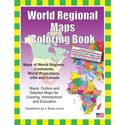 Bild av World Regional Maps Coloring Book: of Regions, Continents, Projections, USA and Canada
