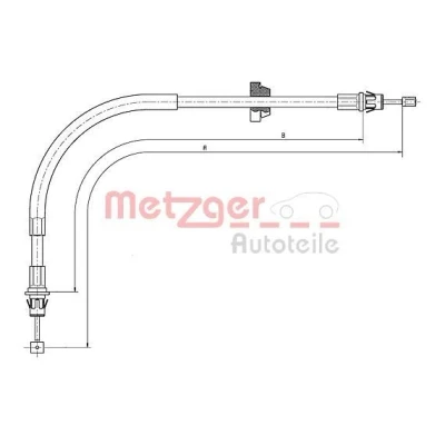 Bild av METZGER 11.5571 Câble De Frein avant 1052/632 COFLE FORD: Transit Mk5 Van, Сamion à Plateau/Сhâssis, Minibus